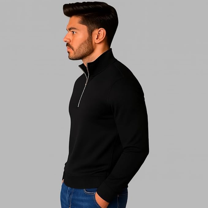 mack jonney men?s fleece half zip high neck sweatshirt | warm & stylish winter wear m4380 mack jonney men?s fleece half zip high neck sweatshirt | warm & stylish winter wear m4380