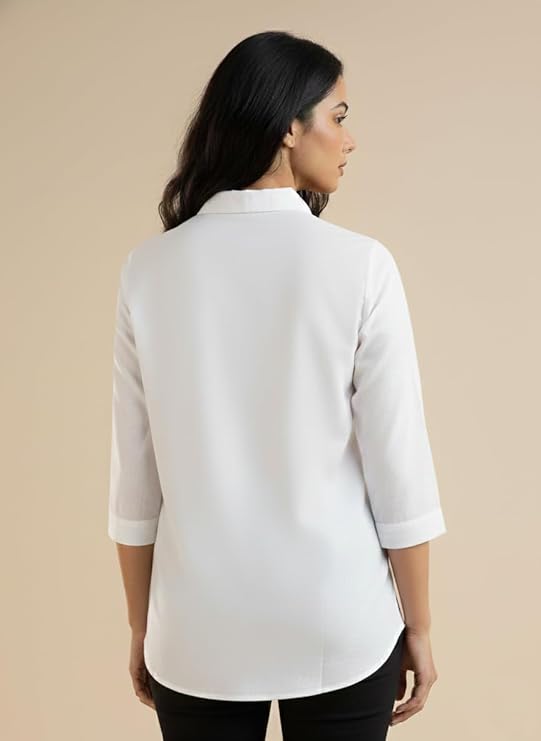 mirhanika women long shirt soft viscose rayon stylish hemline solid casual top western tunic shirt office formal wear mirhanika women long shirt soft viscose rayon stylish hemline solid casual top western tunic shirt office formal wear