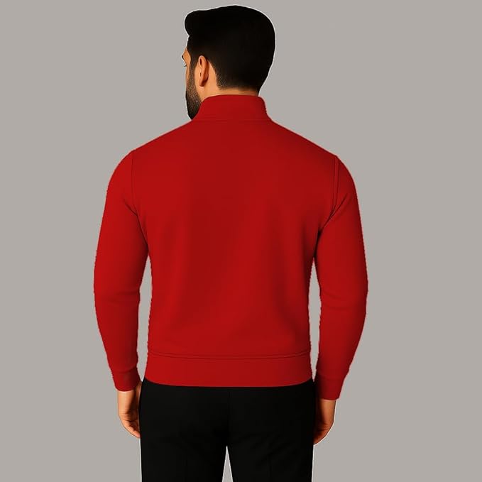 mack jonney men?s fleece half zip high neck sweatshirt | warm & stylish winter wear m4380 mack jonney men?s fleece half zip high neck sweatshirt | warm & stylish winter wear m4380