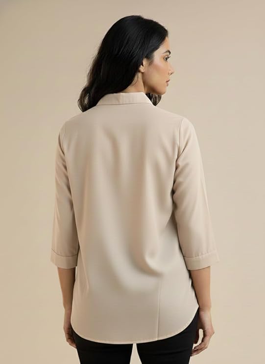 mirhanika women long shirt soft viscose rayon stylish hemline solid casual top western tunic shirt office formal wear mirhanika women long shirt soft viscose rayon stylish hemline solid casual top western tunic shirt office formal wear