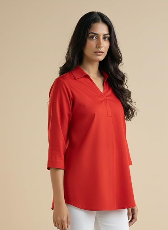 mirhanika women long shirt soft viscose rayon stylish hemline solid casual top western tunic shirt office formal wear mirhanika women long shirt soft viscose rayon stylish hemline solid casual top western tunic shirt office formal wear