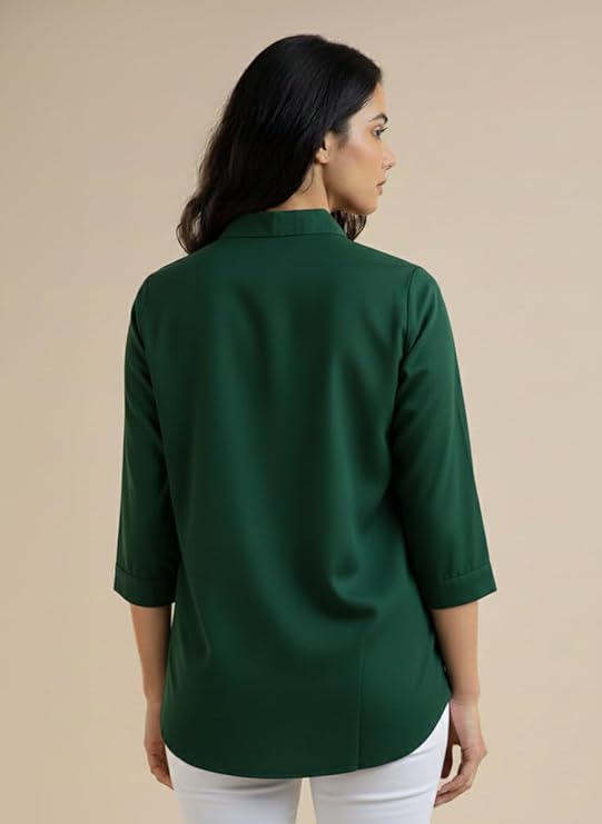 mirhanika women long shirt soft viscose rayon stylish hemline solid casual top western tunic shirt office formal wear mirhanika women long shirt soft viscose rayon stylish hemline solid casual top western tunic shirt office formal wear