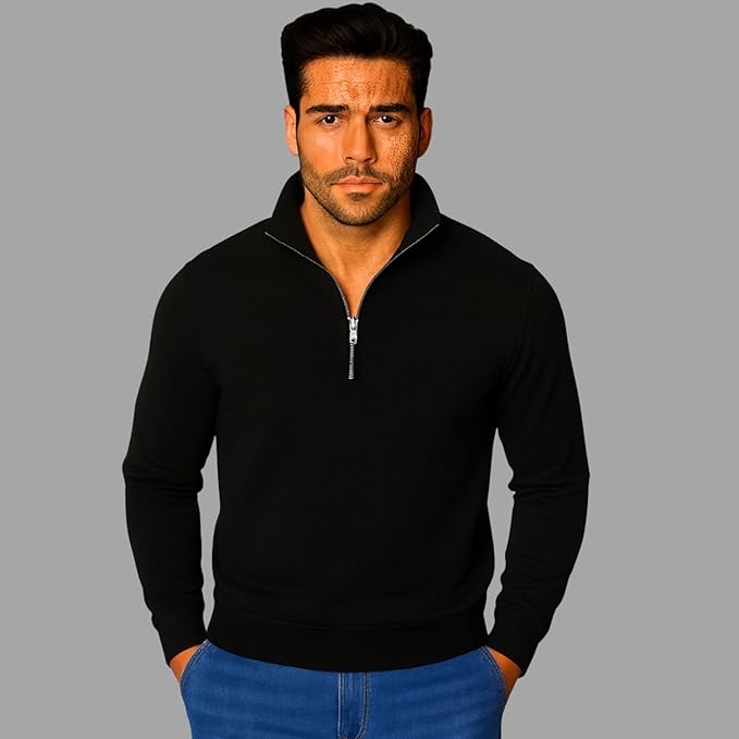 mack jonney men?s fleece half zip high neck sweatshirt | warm & stylish winter wear m4380 mack jonney men?s fleece half zip high neck sweatshirt | warm & stylish winter wear m4380