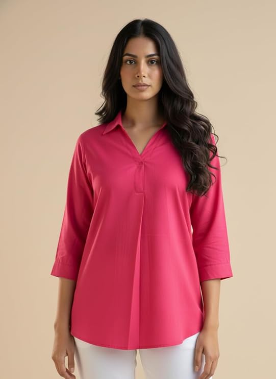 mirhanika women long shirt soft viscose rayon stylish hemline solid casual top western tunic shirt office formal wear mirhanika women long shirt soft viscose rayon stylish hemline solid casual top western tunic shirt office formal wear