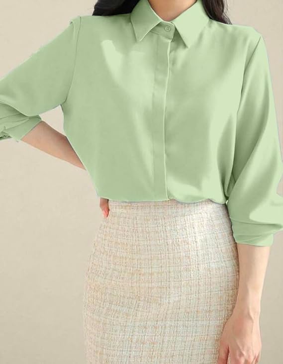 more n more trendz women's regular fit korean style shirts | stylish western shirt with concealed placket | casual & office wear shirt for women more n more trendz women's regular fit korean style shirts | stylish western shirt with concealed placket | casual & office wear shirt for women