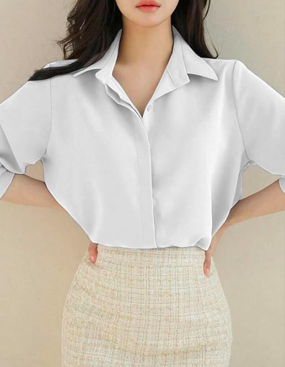 more n more trendz women's regular fit korean style shirts | stylish western shirt with concealed placket | casual & office wear shirt for women more n more trendz women's regular fit korean style shirts | stylish western shirt with concealed placket | casual & office wear shirt for women