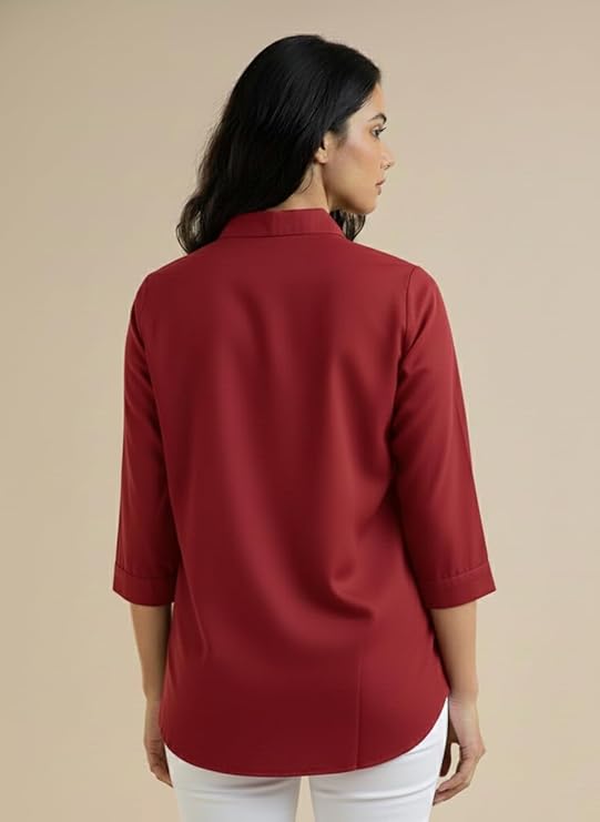 mirhanika women long shirt soft viscose rayon stylish hemline solid casual top western tunic shirt office formal wear mirhanika women long shirt soft viscose rayon stylish hemline solid casual top western tunic shirt office formal wear