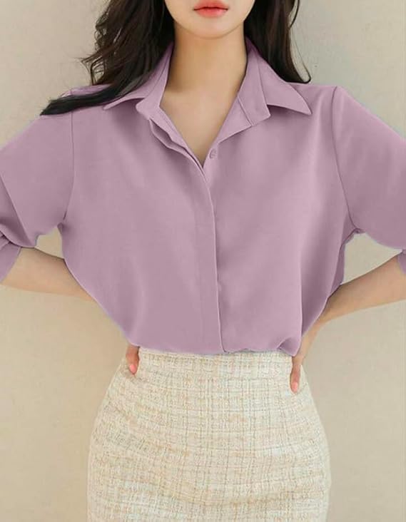 more n more trendz women's regular fit korean style shirts | stylish western shirt with concealed placket | casual & office wear shirt for women more n more trendz women's regular fit korean style shirts | stylish western shirt with concealed placket | casual & office wear shirt for women