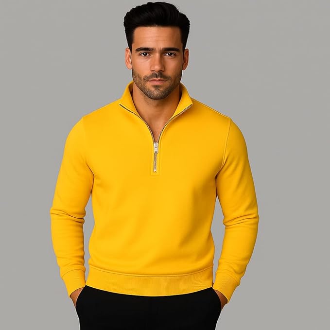 mack jonney men?s fleece half zip high neck sweatshirt | warm & stylish winter wear m4380 mack jonney men?s fleece half zip high neck sweatshirt | warm & stylish winter wear m4380