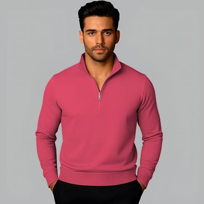 mack jonney men?s fleece half zip high neck sweatshirt | warm & stylish winter wear m4380 mack jonney men?s fleece half zip high neck sweatshirt | warm & stylish winter wear m4380