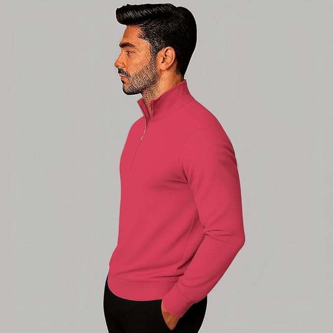 mack jonney men?s fleece half zip high neck sweatshirt | warm & stylish winter wear m4380 mack jonney men?s fleece half zip high neck sweatshirt | warm & stylish winter wear m4380