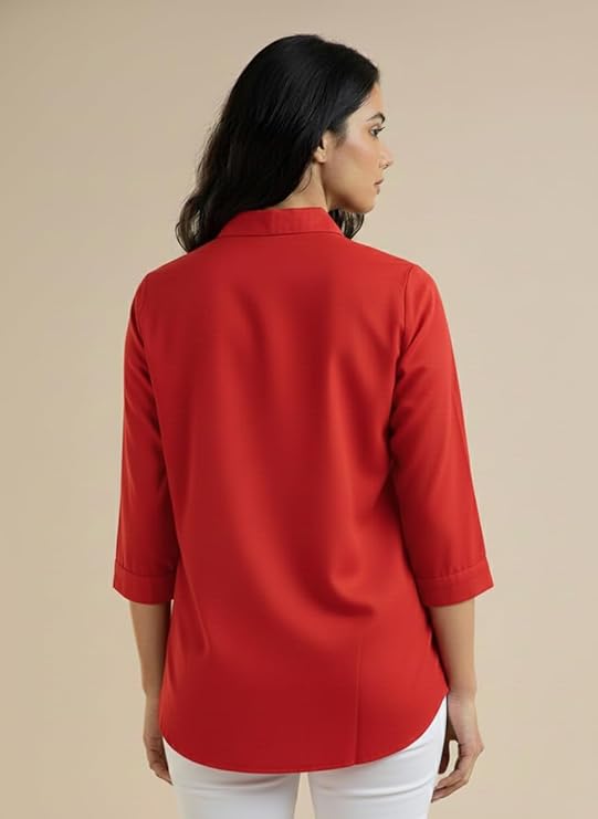mirhanika women long shirt soft viscose rayon stylish hemline solid casual top western tunic shirt office formal wear mirhanika women long shirt soft viscose rayon stylish hemline solid casual top western tunic shirt office formal wear