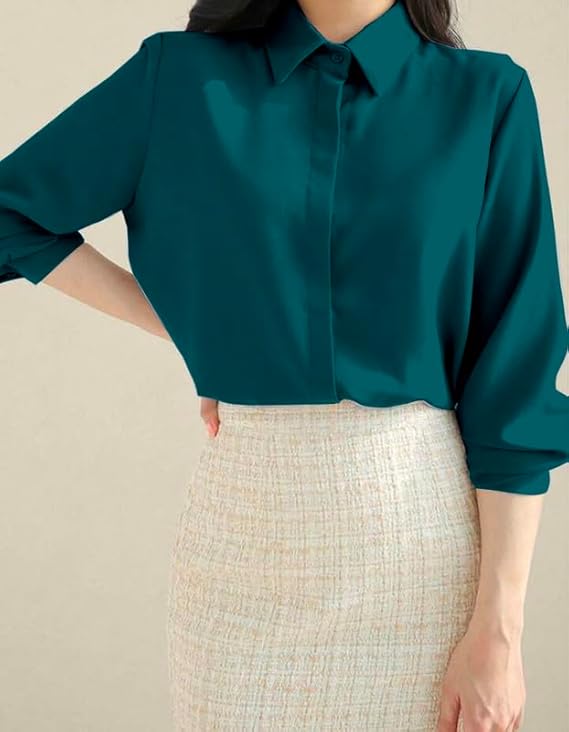 more n more trendz women's regular fit korean style shirts | stylish western shirt with concealed placket | casual & office wear shirt for women more n more trendz women's regular fit korean style shirts | stylish western shirt with concealed placket | casual & office wear shirt for women