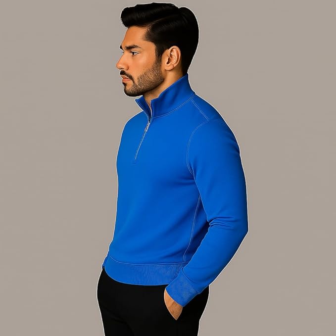 mack jonney men?s fleece half zip high neck sweatshirt | warm & stylish winter wear m4380 mack jonney men?s fleece half zip high neck sweatshirt | warm & stylish winter wear m4380