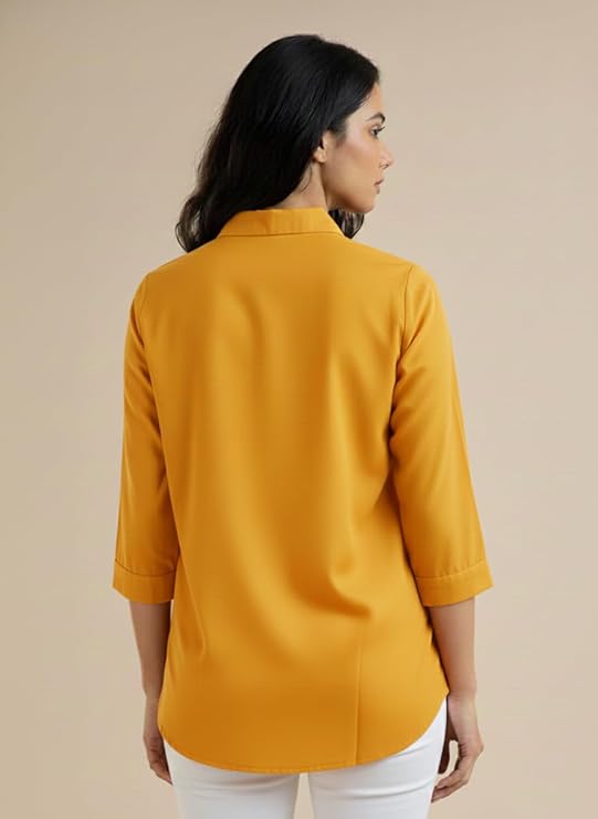 mirhanika women long shirt soft viscose rayon stylish hemline solid casual top western tunic shirt office formal wear mirhanika women long shirt soft viscose rayon stylish hemline solid casual top western tunic shirt office formal wear