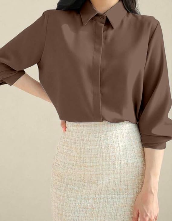 more n more trendz women's regular fit korean style shirts | stylish western shirt with concealed placket | casual & office wear shirt for women more n more trendz women's regular fit korean style shirts | stylish western shirt with concealed placket | casual & office wear shirt for women