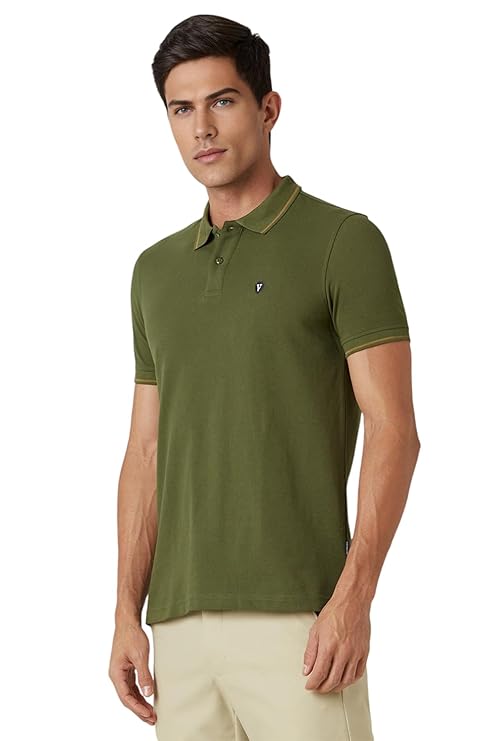 van heusen men's cotton solid regular fit collar polo t shirt van heusen men's cotton solid regular fit collar polo t shirt