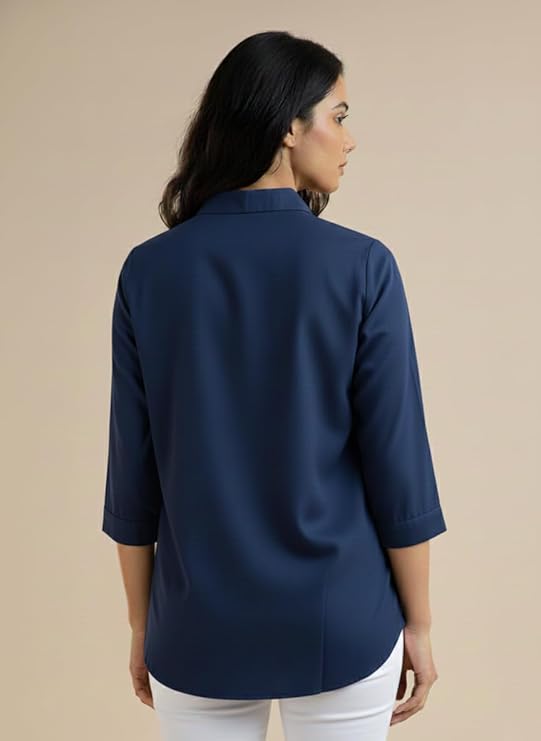 mirhanika women long shirt soft viscose rayon stylish hemline solid casual top western tunic shirt office formal wear mirhanika women long shirt soft viscose rayon stylish hemline solid casual top western tunic shirt office formal wear