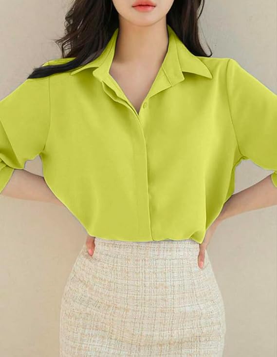 more n more trendz women's regular fit korean style shirts | stylish western shirt with concealed placket | casual & office wear shirt for women more n more trendz women's regular fit korean style shirts | stylish western shirt with concealed placket | casual & office wear shirt for women