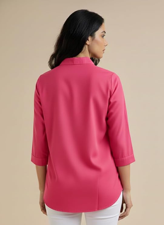 mirhanika women long shirt soft viscose rayon stylish hemline solid casual top western tunic shirt office formal wear mirhanika women long shirt soft viscose rayon stylish hemline solid casual top western tunic shirt office formal wear