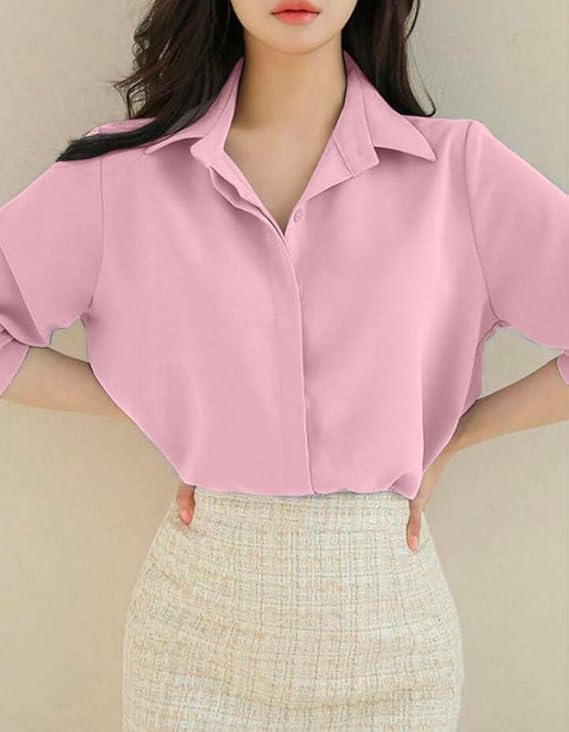 more n more trendz women's regular fit korean style shirts | stylish western shirt with concealed placket | casual & office wear shirt for women more n more trendz women's regular fit korean style shirts | stylish western shirt with concealed placket | casual & office wear shirt for women