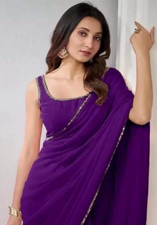 women's designer soft georgette saree with unstitched blouse piece and plain saree with lace border pati for women weddings, festivals & special occasions women's designer soft georgette saree with unstitched blouse piece and plain saree with lace border pati for women weddings, festivals & special occasions