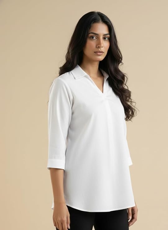 mirhanika women long shirt soft viscose rayon stylish hemline solid casual top western tunic shirt office formal wear mirhanika women long shirt soft viscose rayon stylish hemline solid casual top western tunic shirt office formal wear