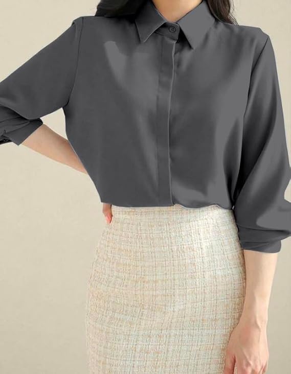 more n more trendz women's regular fit korean style shirts | stylish western shirt with concealed placket | casual & office wear shirt for women more n more trendz women's regular fit korean style shirts | stylish western shirt with concealed placket | casual & office wear shirt for women