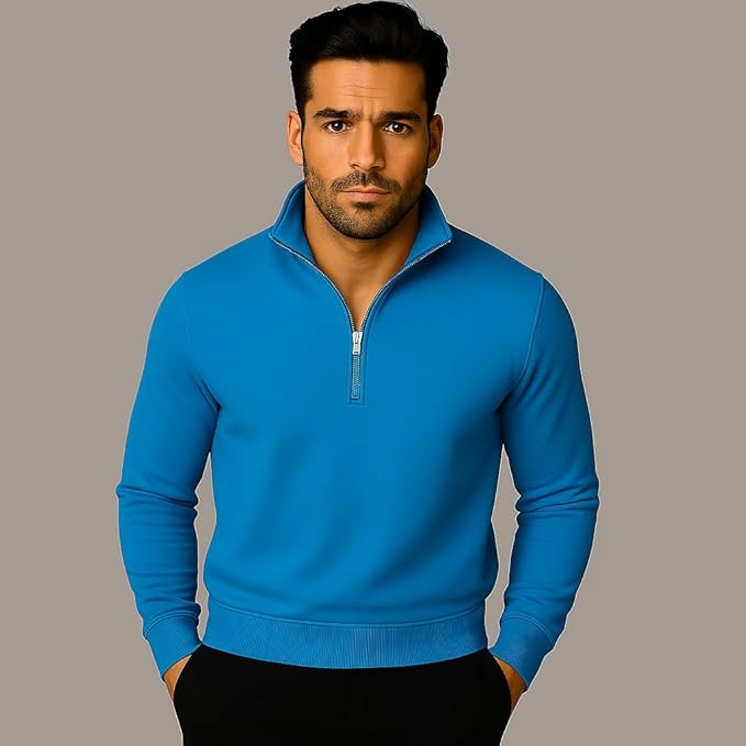mack jonney men?s fleece half zip high neck sweatshirt | warm & stylish winter wear m4380 mack jonney men?s fleece half zip high neck sweatshirt | warm & stylish winter wear m4380