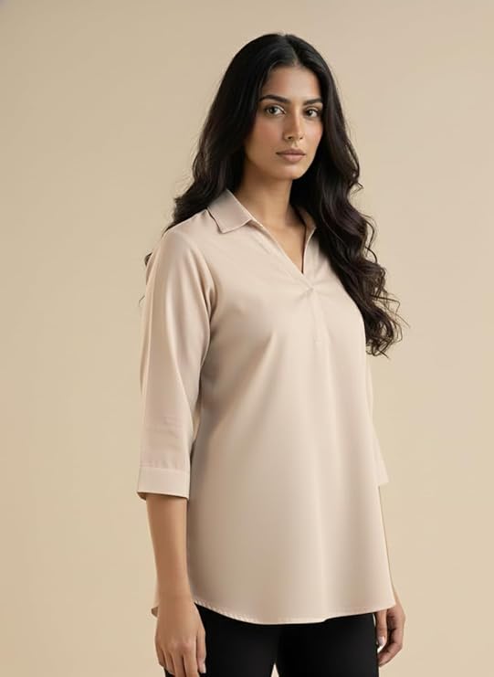 mirhanika women long shirt soft viscose rayon stylish hemline solid casual top western tunic shirt office formal wear mirhanika women long shirt soft viscose rayon stylish hemline solid casual top western tunic shirt office formal wear