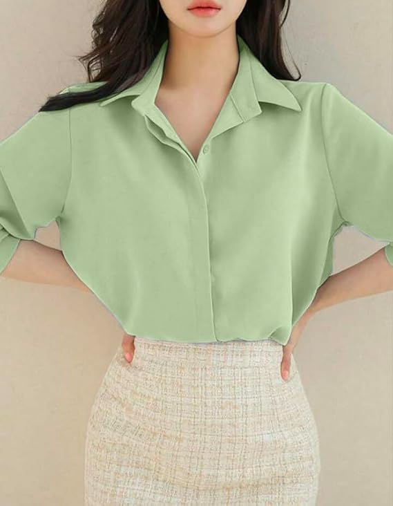 more n more trendz women's regular fit korean style shirts | stylish western shirt with concealed placket | casual & office wear shirt for women more n more trendz women's regular fit korean style shirts | stylish western shirt with concealed placket | casual & office wear shirt for women