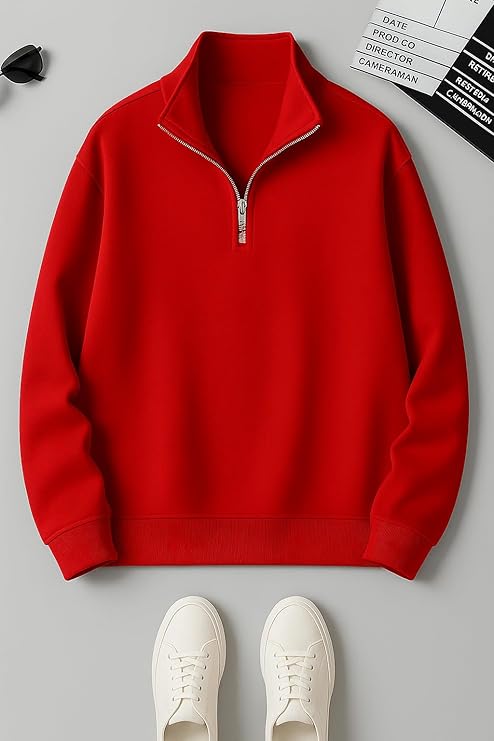 mack jonney men?s fleece half zip high neck sweatshirt | warm & stylish winter wear m4563 mack jonney men?s fleece half zip high neck sweatshirt | warm & stylish winter wear m4563