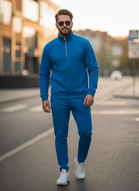 mack jonney solid half zipper track suit for men | co ord set | warm fleece tracksuit set | full sleeve sweatshirt mack jonney solid half zipper track suit for men | co ord set | warm fleece tracksuit set | full sleeve sweatshirt
