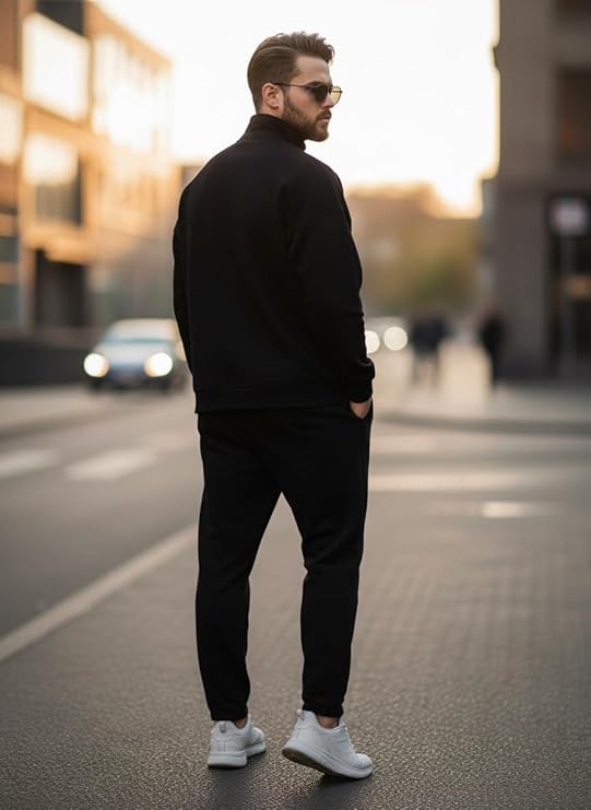 mack jonney solid half zipper track suit for men | co ord set | warm fleece tracksuit set | full sleeve sweatshirt mack jonney solid half zipper track suit for men | co ord set | warm fleece tracksuit set | full sleeve sweatshirt