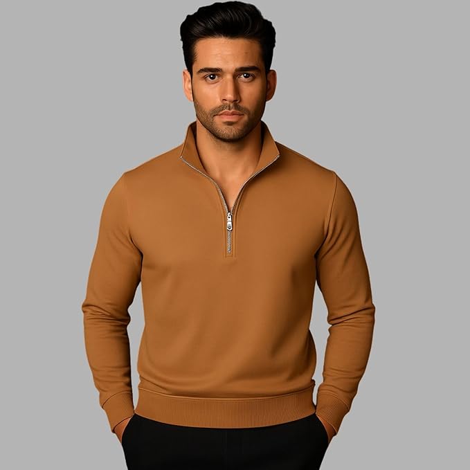 mack jonney men?s fleece half zip high neck sweatshirt | warm & stylish winter wear m4380 mack jonney men?s fleece half zip high neck sweatshirt | warm & stylish winter wear m4380