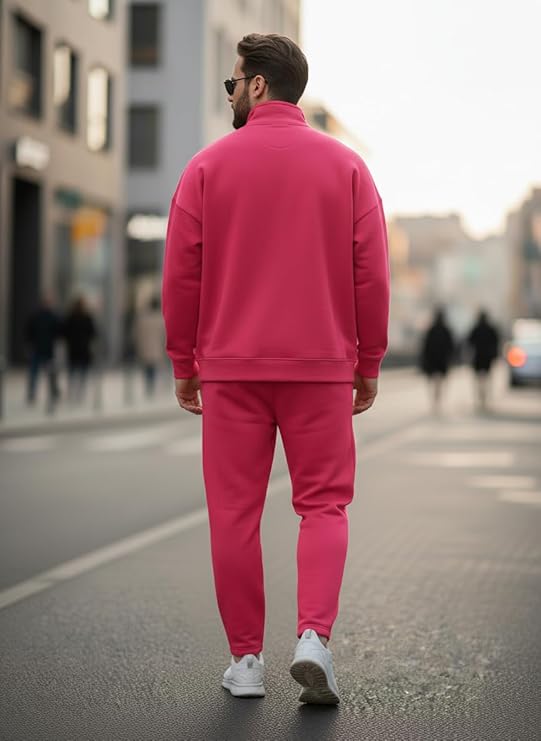 mack jonney solid half zipper track suit for men | co ord set | warm fleece tracksuit set | full sleeve sweatshirt mack jonney solid half zipper track suit for men | co ord set | warm fleece tracksuit set | full sleeve sweatshirt