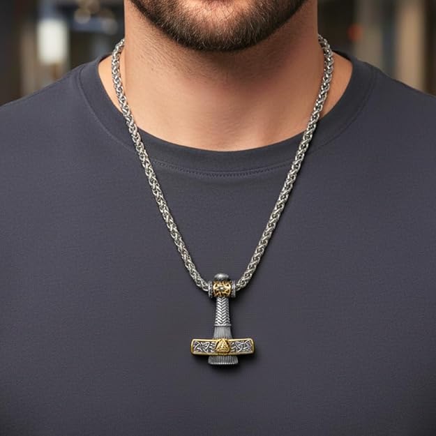 the men thing pendant for men pure titanium steel pendant viking collection with 24inch round box chain for men & boys the men thing pendant for men pure titanium steel pendant viking collection with 24inch round box chain for men & boys