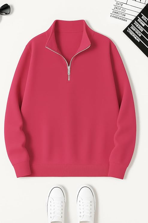 mack jonney men?s fleece half zip high neck sweatshirt | warm & stylish winter wear m4563 mack jonney men?s fleece half zip high neck sweatshirt | warm & stylish winter wear m4563