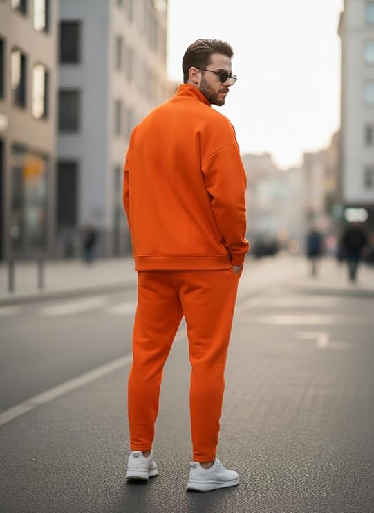 mack jonney solid half zipper track suit for men | co ord set | warm fleece tracksuit set | full sleeve sweatshirt mack jonney solid half zipper track suit for men | co ord set | warm fleece tracksuit set | full sleeve sweatshirt