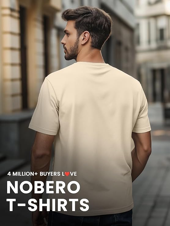 nobero men's cotton regular fit typography t shirt nobero men's cotton regular fit typography t shirt