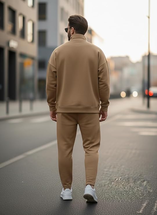 mack jonney solid half zipper track suit for men | co ord set | warm fleece tracksuit set | full sleeve sweatshirt mack jonney solid half zipper track suit for men | co ord set | warm fleece tracksuit set | full sleeve sweatshirt