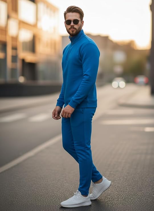 mack jonney solid half zipper track suit for men | co ord set | warm fleece tracksuit set | full sleeve sweatshirt mack jonney solid half zipper track suit for men | co ord set | warm fleece tracksuit set | full sleeve sweatshirt