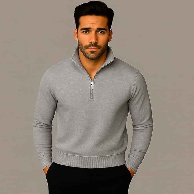 mack jonney men?s fleece half zip high neck sweatshirt | warm & stylish winter wear m4380 mack jonney men?s fleece half zip high neck sweatshirt | warm & stylish winter wear m4380