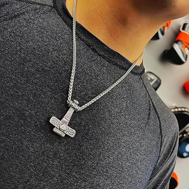 the men thing pendant for men pure titanium steel pendant viking collection with 24inch round box chain for men & boys the men thing pendant for men pure titanium steel pendant viking collection with 24inch round box chain for men & boys