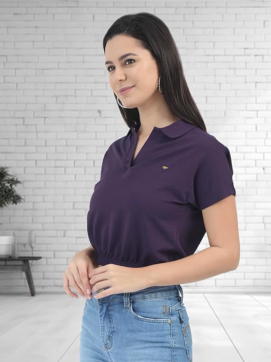 stellers women's mandarin collar crop top | feather touch feel | warm| regular fit| odour resistant| anti static| wrinkle free | quick dry | stretchable | lightweight | sweat proof stellers women's mandarin collar crop top | feather touch feel | warm| regular fit| odour resistant| anti static| wrinkle free | quick dry | stretchable | lightweight | sweat proof