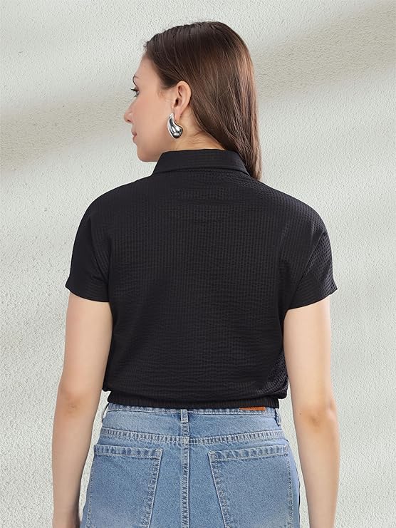 stellers women's mandarin collar crop top | feather touch feel | warm| regular fit| odour resistant| anti static| wrinkle free | quick dry | stretchable | lightweight | sweat proof stellers women's mandarin collar crop top | feather touch feel | warm| regular fit| odour resistant| anti static| wrinkle free | quick dry | stretchable | lightweight | sweat proof