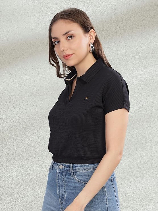 stellers women's mandarin collar crop top | feather touch feel | warm| regular fit| odour resistant| anti static| wrinkle free | quick dry | stretchable | lightweight | sweat proof stellers women's mandarin collar crop top | feather touch feel | warm| regular fit| odour resistant| anti static| wrinkle free | quick dry | stretchable | lightweight | sweat proof