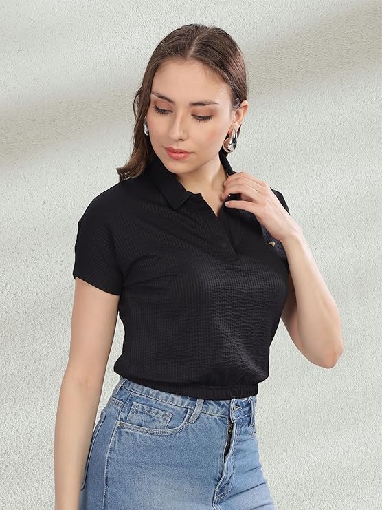 stellers women's mandarin collar crop top | feather touch feel | warm| regular fit| odour resistant| anti static| wrinkle free | quick dry | stretchable | lightweight | sweat proof stellers women's mandarin collar crop top | feather touch feel | warm| regular fit| odour resistant| anti static| wrinkle free | quick dry | stretchable | lightweight | sweat proof