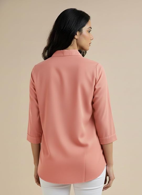 mirhanika women long shirt soft viscose rayon stylish hemline solid casual top western tunic shirt office formal wear mirhanika women long shirt soft viscose rayon stylish hemline solid casual top western tunic shirt office formal wear
