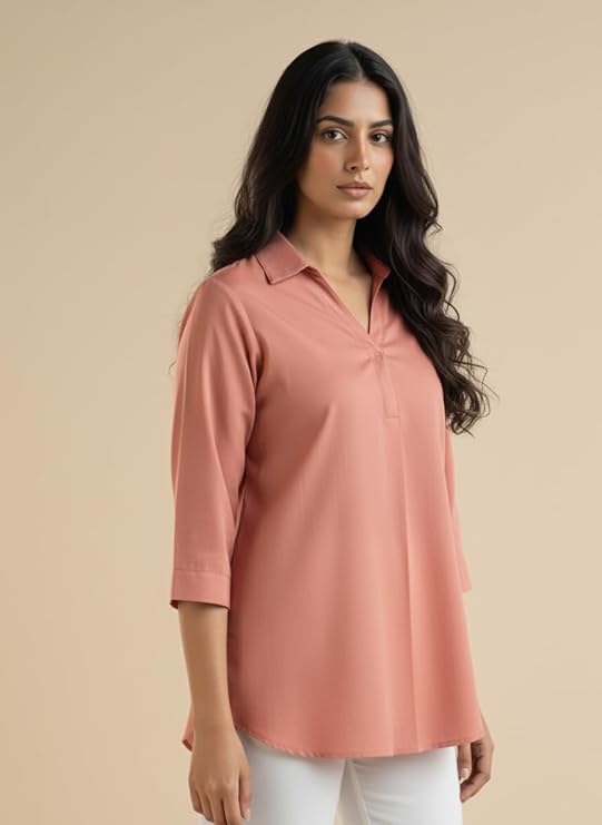 mirhanika women long shirt soft viscose rayon stylish hemline solid casual top western tunic shirt office formal wear mirhanika women long shirt soft viscose rayon stylish hemline solid casual top western tunic shirt office formal wear